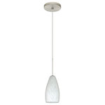 Besa Lighting - Besa Lighting 1XT-719819-SN Karli - One Light Cord Pendant with Flat Canopy - The Karli features a softly radiused glass, that wKarli One Light Cord Bronze Carrera Glass *UL Approved: YES Energy Star Qualified: n/a ADA Certified: n/a  *Number of Lights: Lamp: 1-*Wattage:50w GY6.35 Bi-pin bulb(s) *Bulb Included:Yes *Bulb Type:GY6.35 Bi-pin *Finish Type:Bronze