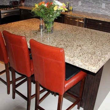 MDF Custom Kitchen Cabinets with Free Standing Island