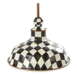 Courtly Check Barn Pendant Lamp - 12" | MacKenzie-Childs - Pendant Lighting