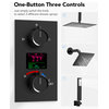 Dual Heads 12" Digital Display Shower System, Matte Black