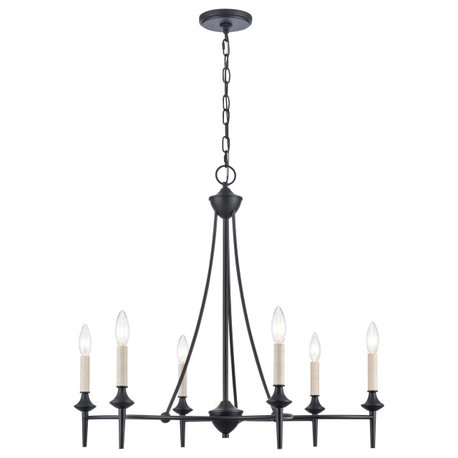 Solomon 28'' Wide 6-Light Chandelier Matte Black