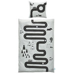 OYOY - Junior Race Track Adventure Bedding, Cot Bed - To match our adventure rug we have this fun adventure roadway duvet and single pillowcase set