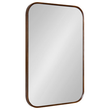 Nordlund Framed Wall Mirror, Walnut Brown, 23"x35"