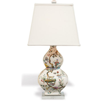 Chinoise Exotique Lamp Square Shade - Multi