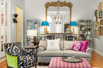 Eclectic living room photo in Boston