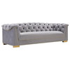 Farah Grey Velvet Sofa - Grey