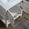 Montaigne Vanity With Carrara White Marble Top and Mirror, White, 30"