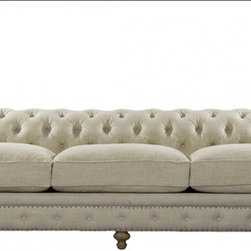Bensington 118" Linen Upholstered Sofa - Sofas