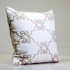 White Pillow Cover, Designer'S Decorative, Scroll Design, 20"x20"