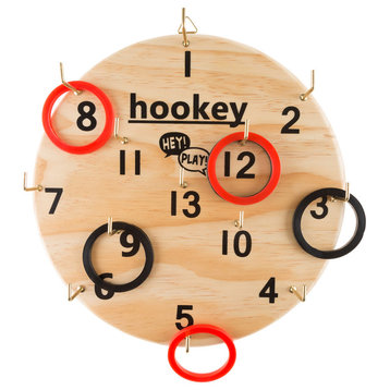 Hookey Ring Toss Game Set for Outdoor or Indoor Play, Safe Alternative to Darts