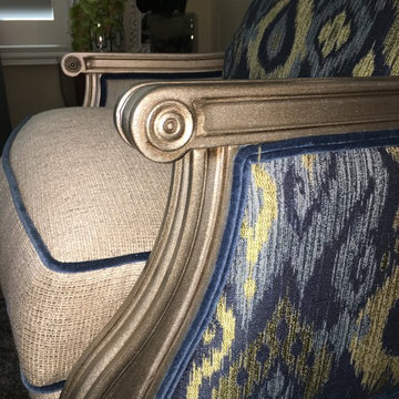 Coto De Caza Living room Giselle chair with dual fabric, and contrast welt