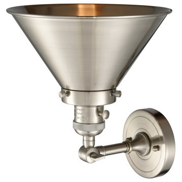 Briarcliff 1-Light Sconce, Brushed Satin Nickel, Shade: Brushed Satin Nickel