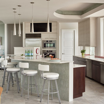 Topsail Island Beach House - Custom Red Counters and Custom Fountain