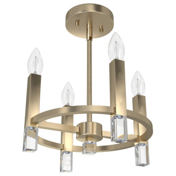 Hunter Sunjai Alturas Gold 4 Light Semi-Flush Ceiling Light
