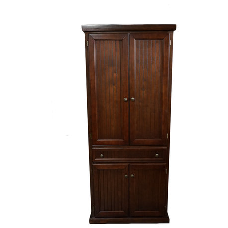 Coastal Extra Tall Kitchen Pantry, Antique Black