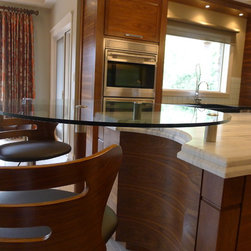 Walnut horizontal grain kitchen - Bar Stools And Counter Stools