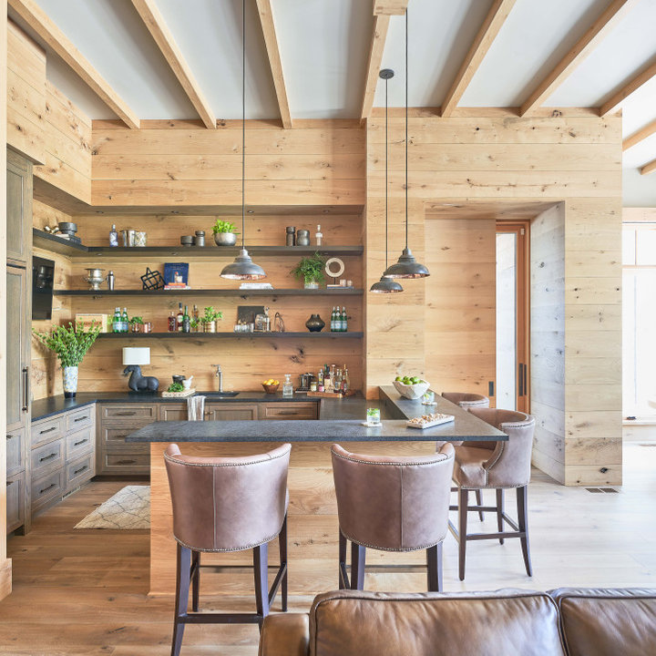 75 Home Bar with Floating Shelves - June, 2026