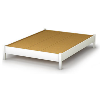 South Shore Step One Full Platform Bed, 54'', Pure White