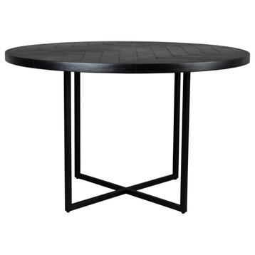Round Acacia Dining Table | Dutchbone Class, Black