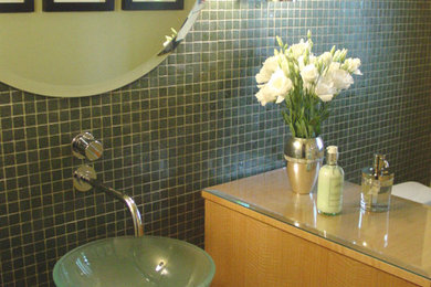 Powder room - contemporary powder room idea in Portland
