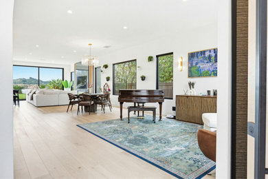 Example of a minimalist living room design in San Diego