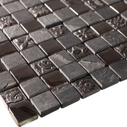 Glossy and Matte Silver Square Stones Porcelain Mosaic Tiles - Home Accessories & Decor