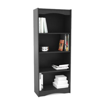 Hawthorn 60" Tall Midnight Black Engineered Wood 4 Shelf Bookcase