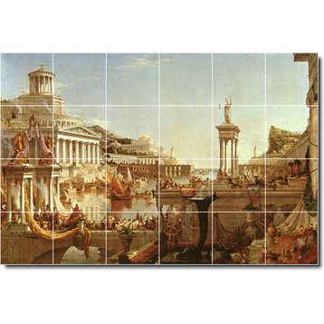 Thomas Cole Historical Painting Ceramic Tile Mural #168, 25.5"x17"