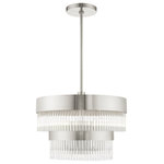 Livex Lighting - Livex Lighting 49824-91 Norwich - Five Light Chandelier - No. of Rods: 3  Canopy IncludedNorwich Five Light C Brushed Nickel BrushUL: Suitable for damp locations Energy Star Qualified: n/a ADA Certified: n/a  *Number of Lights: Lamp: 4-*Wattage:60w Candelabra Base bulb(s) *Bulb Included:No *Bulb Type:Candelabra Base *Finish Type:Brushed Nickel