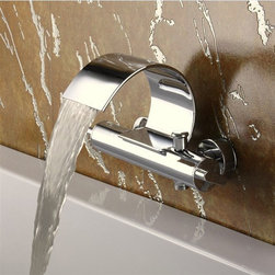 Burzaco Wall Mounted Dual Handle Water Fall Bathroom Sink Faucet - Bathtub Faucets