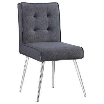 Astra Dark Gray Chair, 16.75W X 22.8D X 32.75H, Chrome
