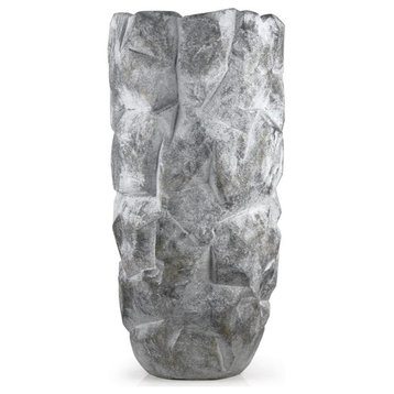 Mountainous Polyresin Vase, Stone, Small