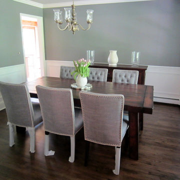 COLD SPRING HARBOR - NEW INSTALL + SAND OLD FLOOR: RED OAK W JACOBEAN & TRAFFIC