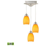 Elk Home - Elk Home Lca203-8-16M Buro 9'' Wide 3-Light Mini Pendant, Satin Nickel - Elk Home LCA203-8-16M Buro 9'' Wide 3-Light Mini Pendant - Satin Nickel. Collection: Buro. Primary Color/Finish: Satin Nickel. Primary Color/Finish Family: Silver. Primary Material: Glass. Secondary Material: Metal. Dimension(in): 9(W) x 9(Depth) x 6(H). Bulb: (3)5W (Not Included). Color Temperature: 3000K (Warm White). Shade Dimension(in): 5.8(H). Safety Rating: UL/CSA.