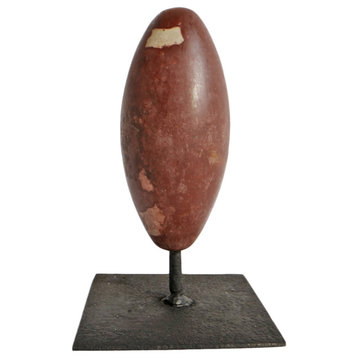 Natural Lingam Stone on Stand