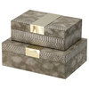 Snakeskin Pattern Decorative Boxes Set Of 2