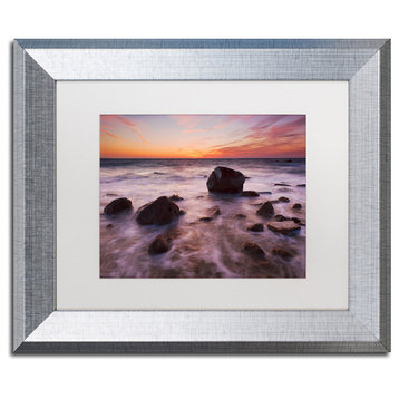 Michael Blanchette Photography 'Silky Water Rocks' Matted Framed Art, 14x11