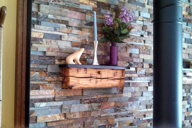 Inspiration for a craftsman family room remodel in Other