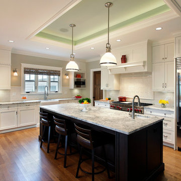 Large Food Prep Island with Sink
