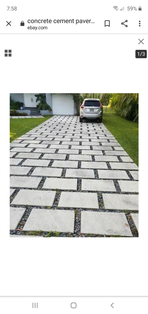 Concrete Tiles Driveway Idea