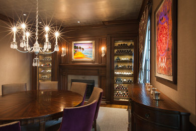 Inspiration for a mid-sized timeless medium tone wood floor wine cellar remodel in Baltimore