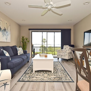 Sleek Blue & White Beach Condo - Sarasota Real Estate Photographer Rick Ambrose