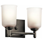 Kichler Lighting - Kichler Lighting 45573OZ Shailene - Two Light Bath Vanity - Shade Included: TRUEShailene Two Light Bath Vanity Olde Bronze White Opal Glass *UL Approved: YES *Energy Star Qualified: n/a  *ADA Certified: n/a  *Number of Lights: Lamp: 2-*Wattage:100w A19 bulb(s) *Bulb Included:No *Bulb Type:A19 *Finish Type:Olde Bronze