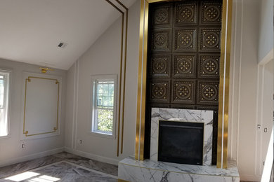 Inspiration for a transitional living room remodel in Boston