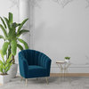 Manhattan Comfort Rosemont Velvet Accent Chair, Blue, Single