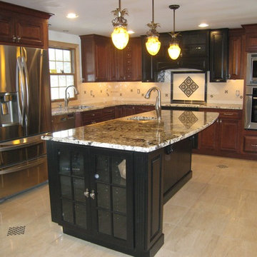 White Kitchen with Mosaic Accents