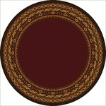 American Dakota - Cimarron Rug, Burgundy, 8'x8' Round, Round - Warm up the room with this traditional area rug, which pairs excellently with that old cabin aesthetic. Made in America!