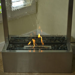 Bluworld - 8' Stainless Steel Gardenfall Fire-Fountain - Indoor Fountains