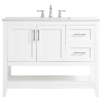 Elegant aubrey 42" Single Bathroom Vanity VF16042WH White