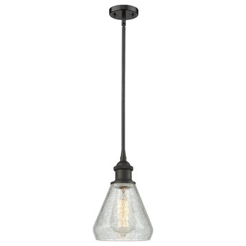 Conesus 4-Light LED Pendant, Oil Rubbed Bronze, Shade: Clear Crackle